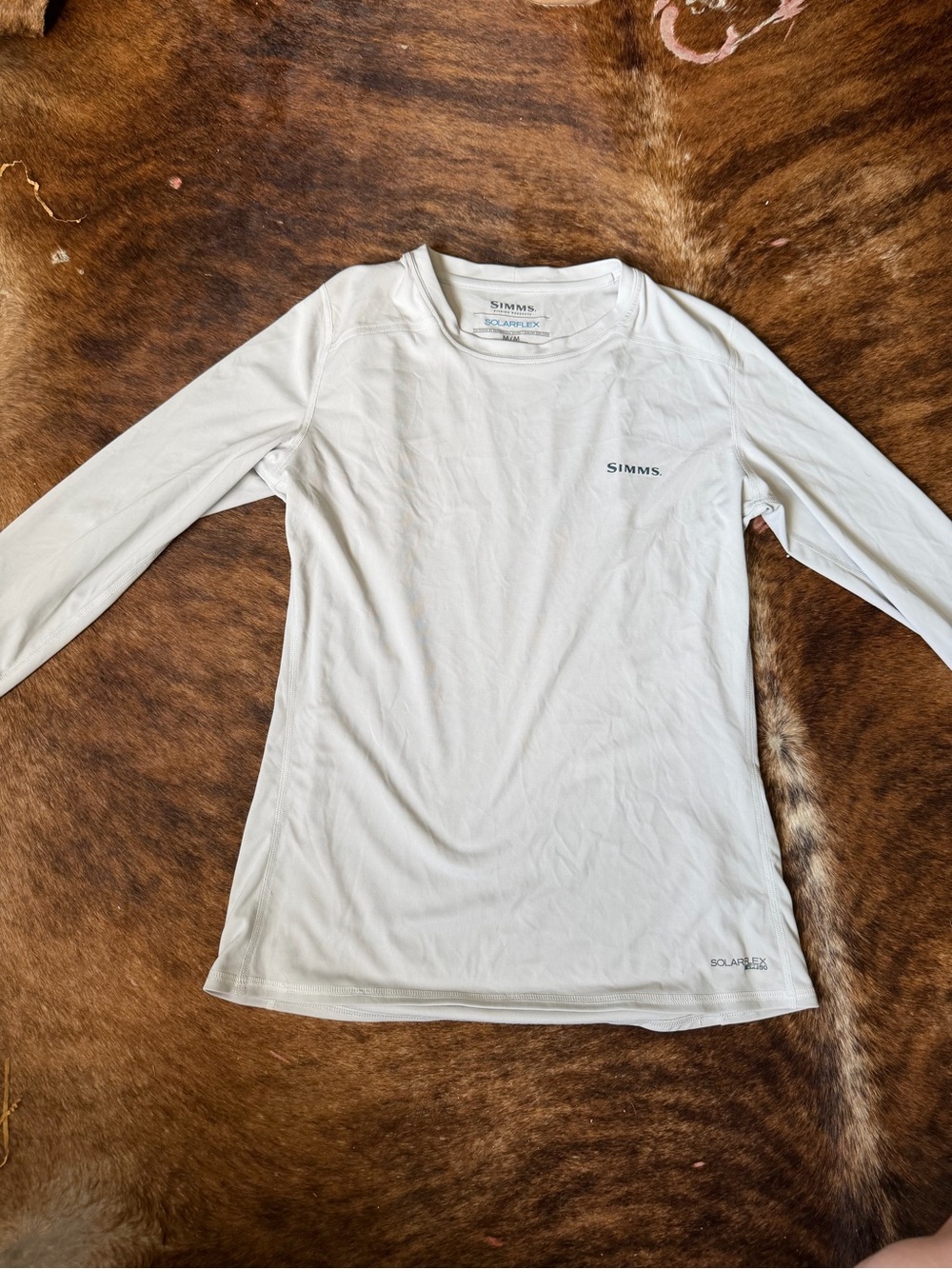 Simms White Long-Sleeve Performance Tee